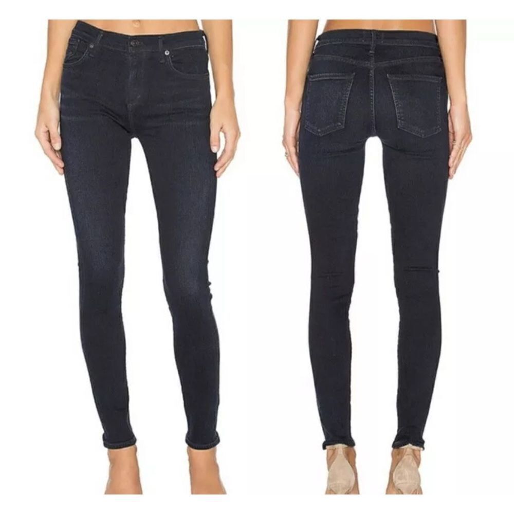 AGOLDE Sophie Dark Blue Wash Mid Rise Denim Skinny Style Jeans sz 25